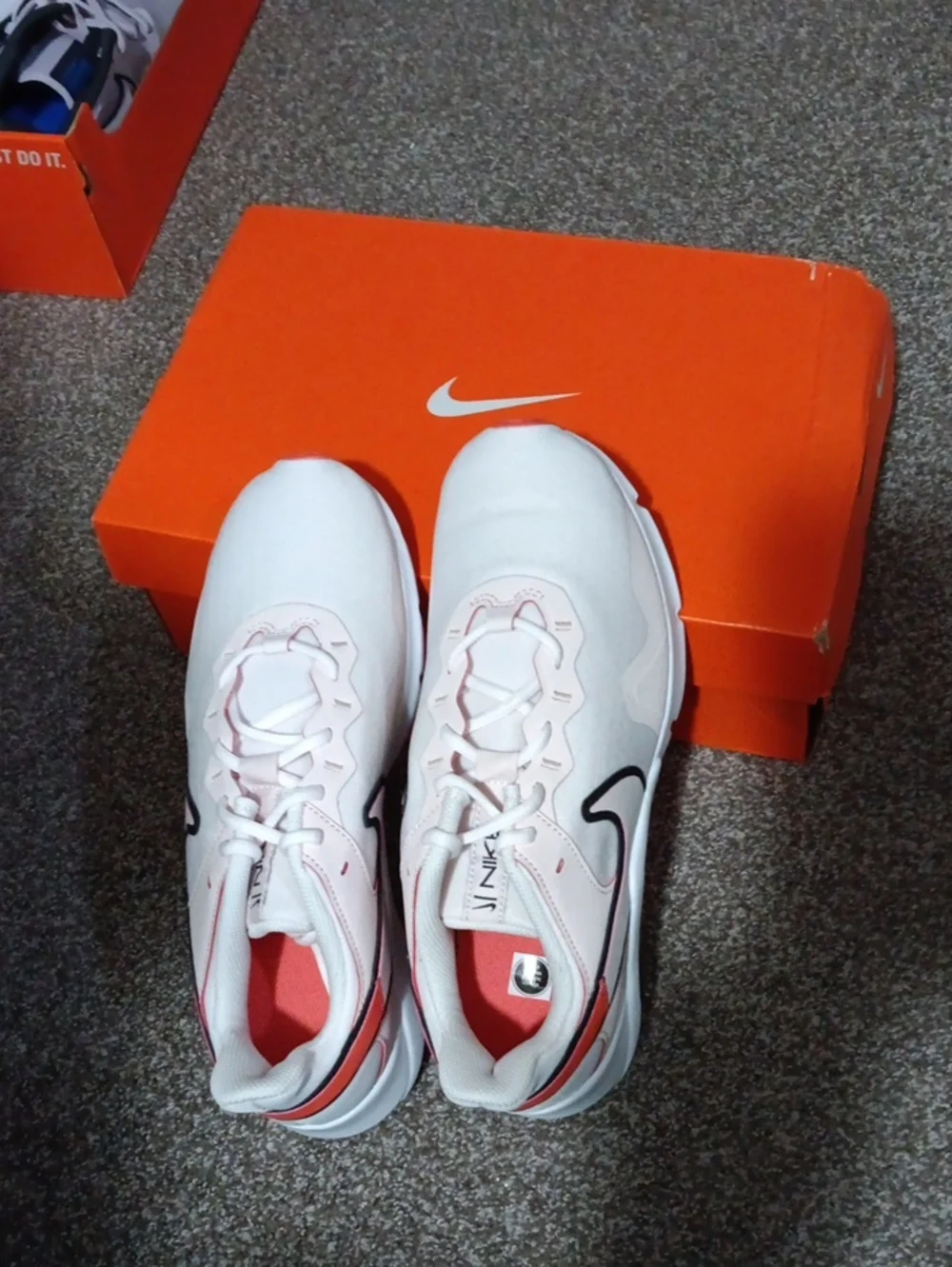 Nike White Kids' Sneakers with Red Accents